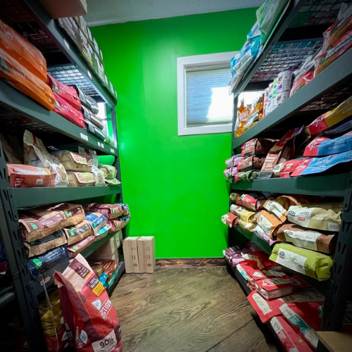 Food and supplies inside of ShakaPaw Pet Market