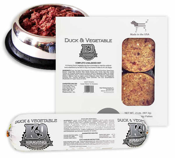 K-9 Kraving Duck & Vegetable Raw Dog Food