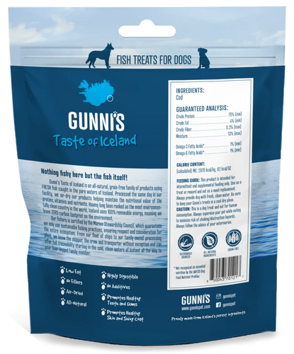Gunnis Cod Skin Chips Dog Treats