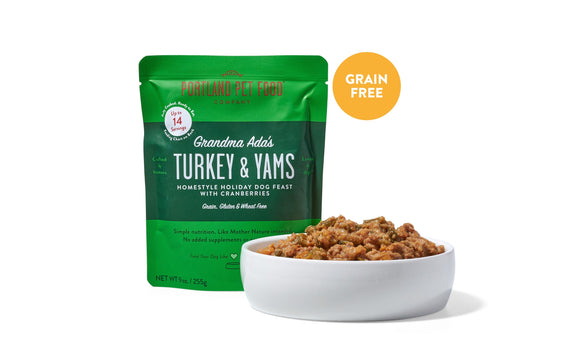 Portland Pet Food Company Grandma Ada's Turkey & Yams Human-Grade Dog Meal Pouch