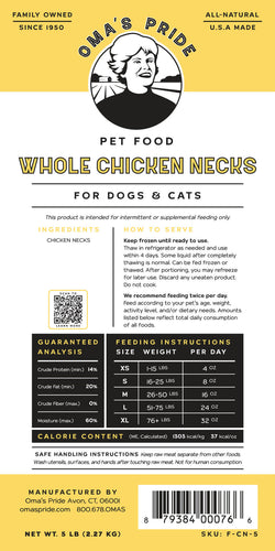 Oma's Pride Whole Necks Chicken Necks