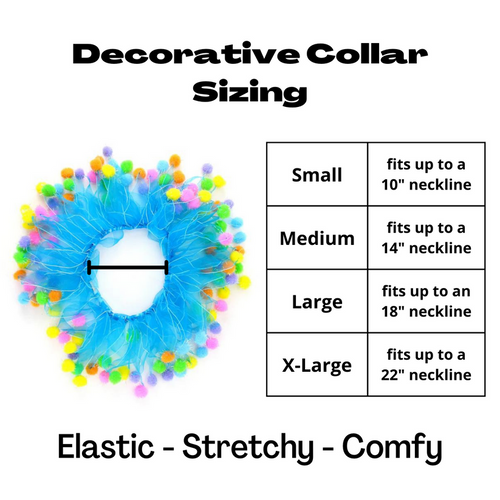 Midlee Blue Birthday Pom Pom Dog Collar