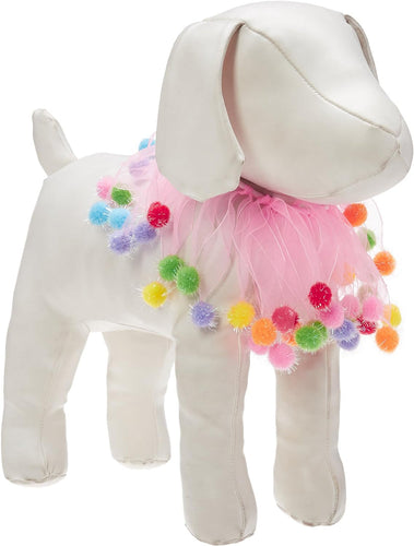 Midlee Pink Birthday Pom Pom Dog Collar