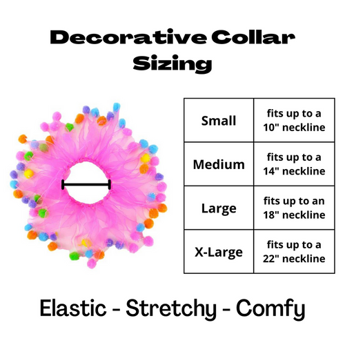 Midlee Pink Birthday Pom Pom Dog Collar