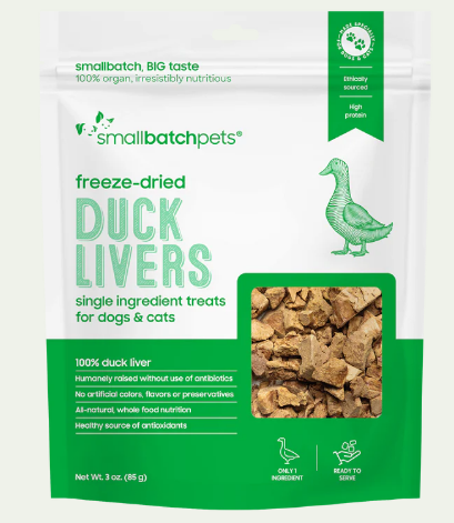 Smallbatch Duck Liver Treats Freeze-Dried Treats for Dogs & Cats