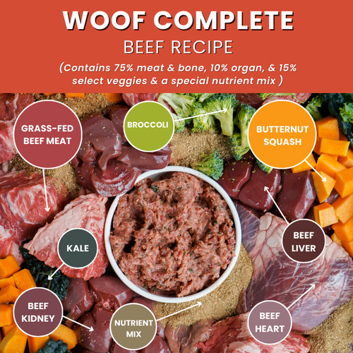 Oma's Pride Woof Complete Dog Recipes (Portion Packs) Beef